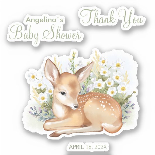 Custom-Cut Vinyl Sticker voor baby shower. (Voorkant)