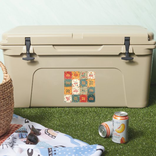 Custom-Cut Vinyl Sticker voor het nieuwe jaar (Koeler)