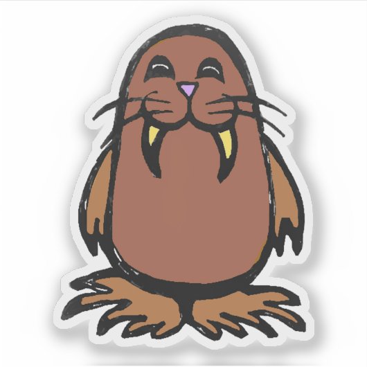 Custom-Cut Vinyl Sticker - Weston Walrus (Voorkant)