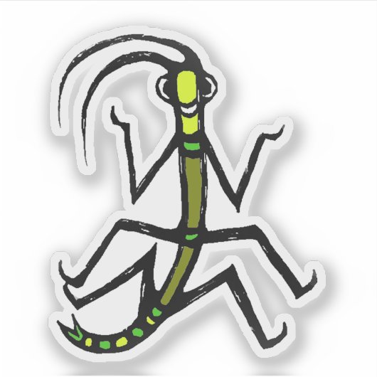 Custom-Cut Vinyl Sticker - Wilbur Walkingstick (Voorkant)