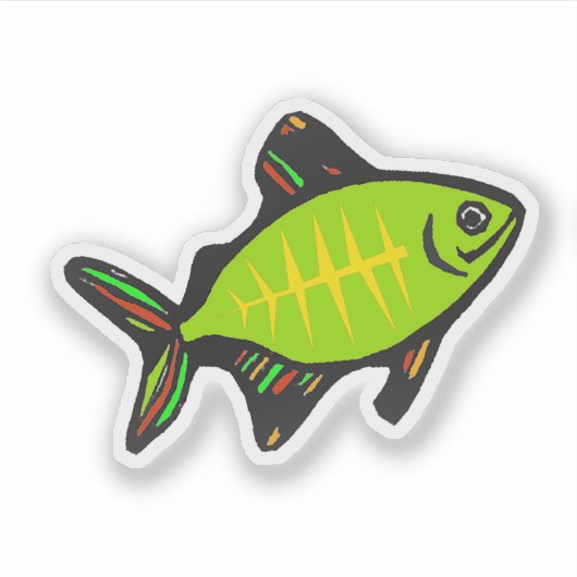 Custom-Cut Vinyl Sticker - Xavier X-ray Fish (Voorkant)