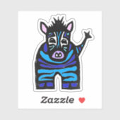 Custom-Cut Vinyl Sticker - Zander Zebra (Vel)