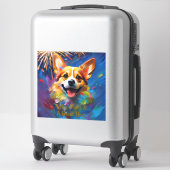 Custom-Cut Vinyl Stickers met vrolijk en speels (Koffer)