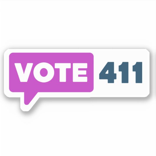 Custom Cut vote411 Sticker (Voorkant)