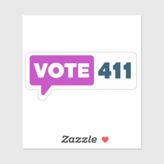 Custom Cut vote411 Sticker (Vel)