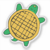 custom cut Waffle Turtles waterproof vinyl sticker (Voorkant)