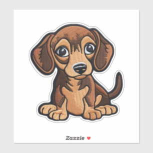 CUSTOM CUT Weiner hond digitale patch Sticker