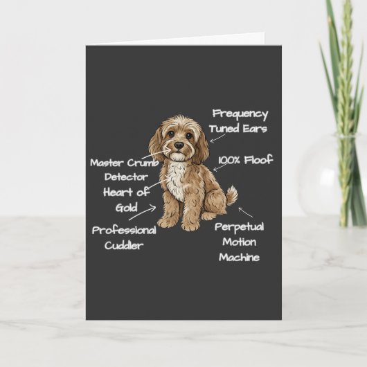 CUSTOM Cute Anatomy of a Cockapoo Dog Lover Kaart (Voorkant)