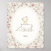 Custom Cute Baby Bear Art – Name Nursery Print (Voorkant)