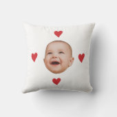 Custom Cute Baby Face One Photo Kussen (Achterkant)