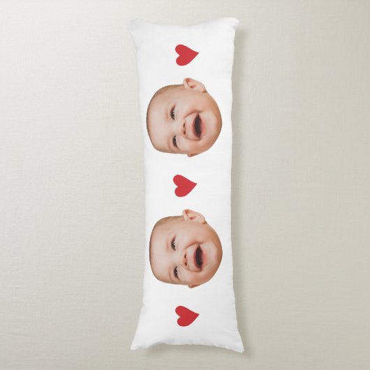 Custom Cute Baby Face One Photo Lichaamskussen (Voorkant Verticaal)