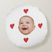 Custom Cute Baby Face One Photo Rond Kussen (Achterkant)
