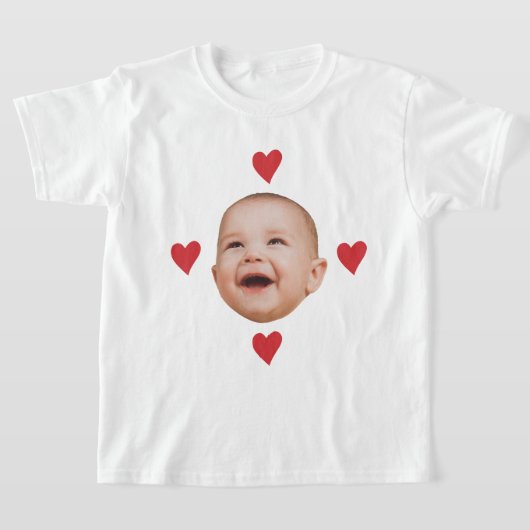 Custom Cute Baby Face One Photo T-shirt (Laagn)