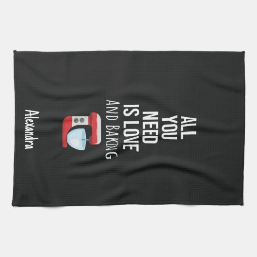 Custom Cute Baking Lover Gifts Baker Personalized Theedoek (Horizontaal)