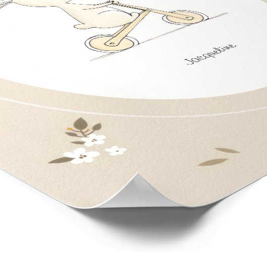 Custom Cute Bunny Nursery Decor - Baby Name Poster (Hoek)