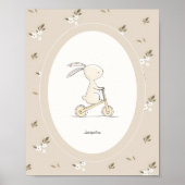 Custom Cute Bunny Nursery Decor - Baby Name Poster (Voorkant)