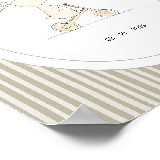 Custom Cute Bunny Nursery Name Date Poster (Hoek)