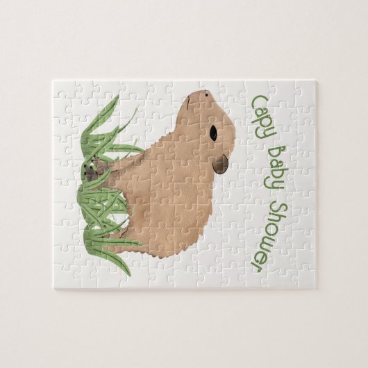 Custom Cute Capybara Pun Capy Baby shower Legpuzzel (Horizontaal)