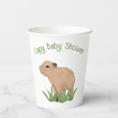 Custom Cute Capybara Pun Capy Baby shower Papieren Bekers (Achterkant)