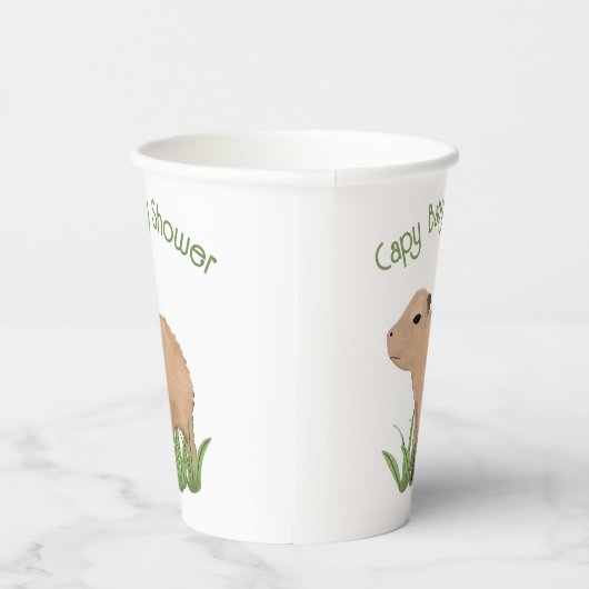 Custom Cute Capybara Pun Capy Baby shower Papieren Bekers (Rechts)