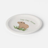 Custom Cute Capybara Pun Capy Baby shower Papieren Bordje (Gekanteld)