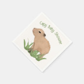 Custom Cute Capybara Pun Capy Baby shower Servet (Hoek)