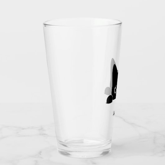 Custom Cute Cat Pet Name Glas (Rechts)