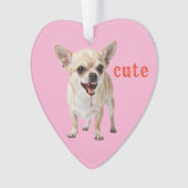 Custom Cute Chihuahua Aggro Nasty Vicious Ornament (voorkant)