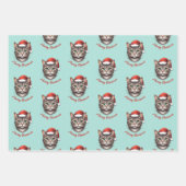 Custom Cute Christmas Cat with Santa Hat Inpakpapier Vel (Voorkant 2)