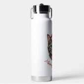 Custom Cute Christmas Cat with Santa Hat Waterfles (Voorkant)