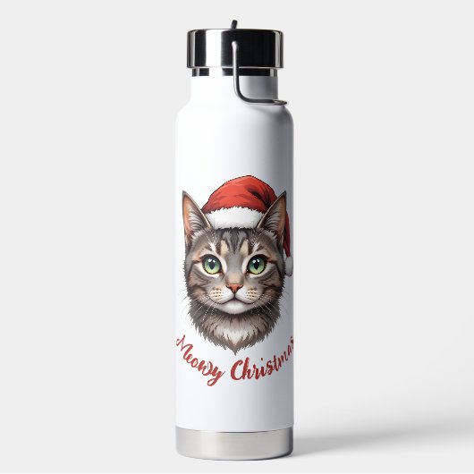 Custom Cute Christmas Cat with Santa Hat Waterfles (Links)