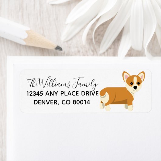 Custom Cute Corgi Etiket (Insitu)