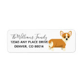 Custom Cute Corgi Etiket (Voorkant)