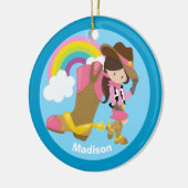 Custom Cute Cowgirl Keramisch Ornament (Links)