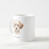 Custom Cute Dog Portrait Photo With Text Koffiemok (Voorkant links)