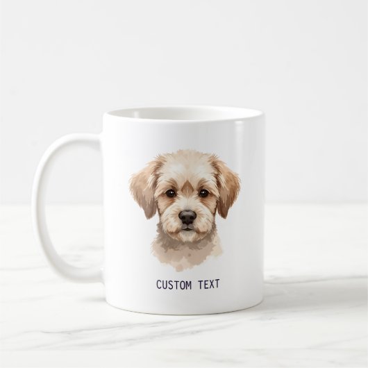 Custom Cute Dog Portrait Photo With Text Koffiemok (Links)