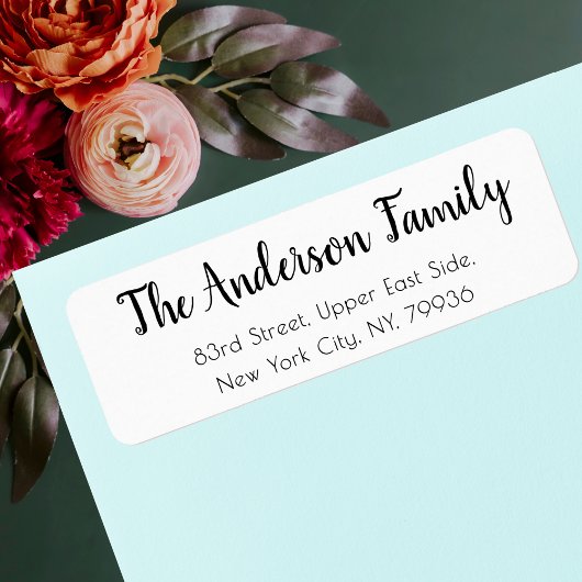 Custom Cute Elegant Simple White Return Address Etiket