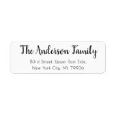 Custom Cute Elegant Simple White Return Address Etiket (Voorkant)