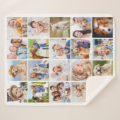 Custom Cute Family 20 Photos Collage Simple Sherpa Deken (Voorkant (horizontaal))