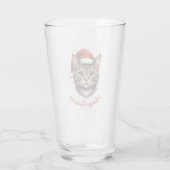 Custom Cute Festive Christmas Cat with Santa Hat Glas (Achterkant)
