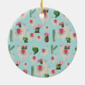 Custom Cute Fiesta Llama & Cactus Keramisch Ornament (Achterkant)