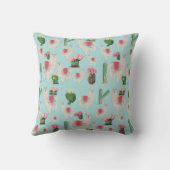 Custom Cute Fiesta Llama & Cactus Nursery Kussen (Achterkant)