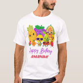 Custom Cute Fruit Happy Birthday Parent T-Shirt (Voorkant)