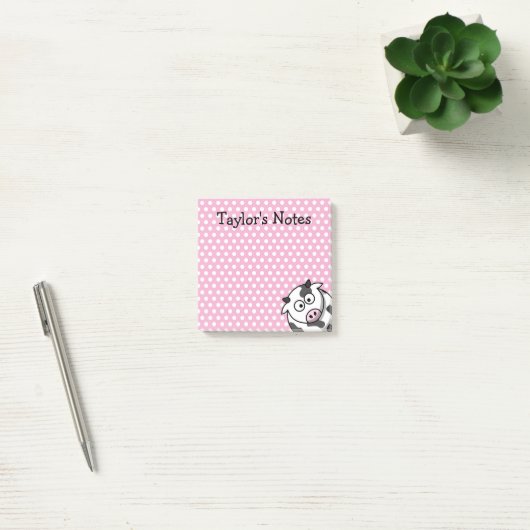 Custom Cute Funny Cartoon Koe Post-it® Notes (Kantoor)