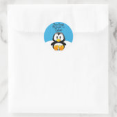 Custom Cute Funny Cartoon Penguin Polka Dot Ronde Sticker (Tas)