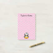 Custom Cute Funny Cartoon Penguin Post-it® Notes (Op bureau)
