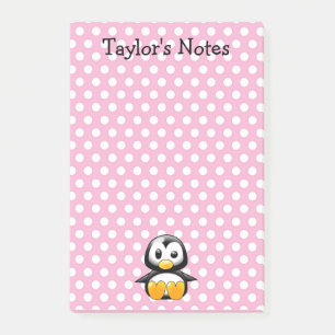 Custom Cute Funny Cartoon Penguin Post-it® Notes
