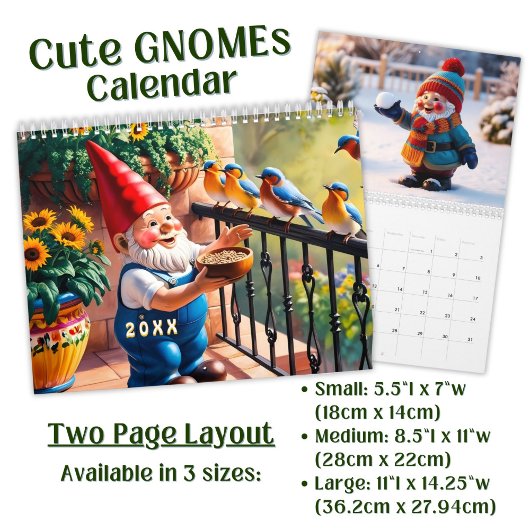 Custom cute Gnome colorful bright funny Vol. 1 - Kalender
