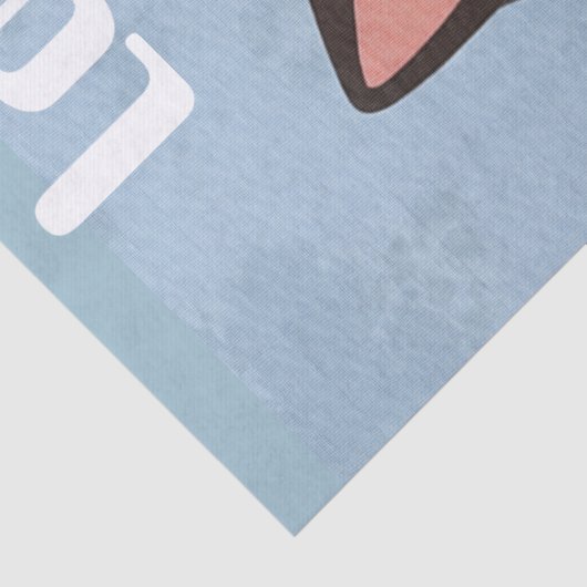 Custom Cute Gray Cat with Mur and Love Tissuepapier (Detail)