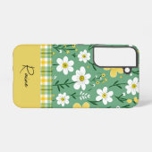 Custom Cute Green & Yellow Country Floral  Samsung Galaxy Hoesje (Achterkant horizontaal)